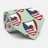 Cravate Drapeau mexico-américain de bouclier (Roulé)