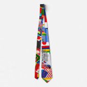Cravate Drapeau mondial Global Glitch Collage abstrait  (Dos)