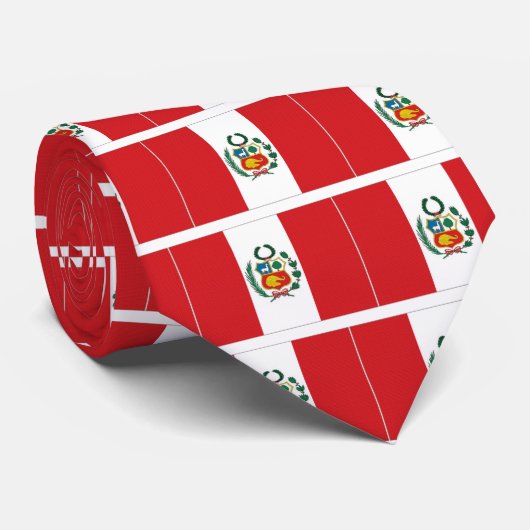Cravate Drapeau national du Pérou (Roulé)