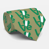 Cravate Drapeau nigérian CŒUR AMOUR vert  (Roulé)