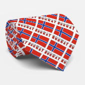 Cravate Drapeau norvégien avec votre nom (Roulé)