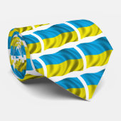 Cravate Drapeau onduleux de l'Ukraine (Roulé)