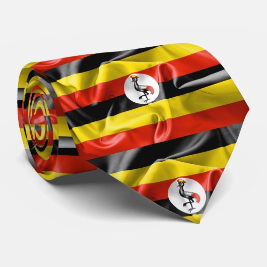 Cravate Drapeau ougandais (Roulé)