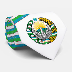 Cravate Drapeau ouzbek & Emblème d'État, Drapeau ouzbek