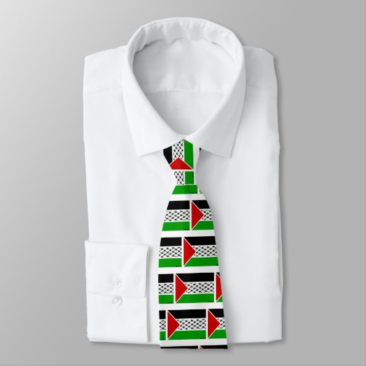 Cravate Drapeau Palestine Keffiyeh (Attaché)