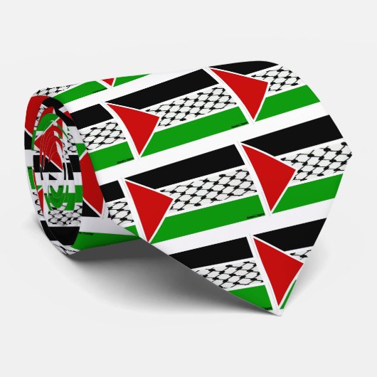 Cravate Drapeau Palestine Keffiyeh (Roulé)
