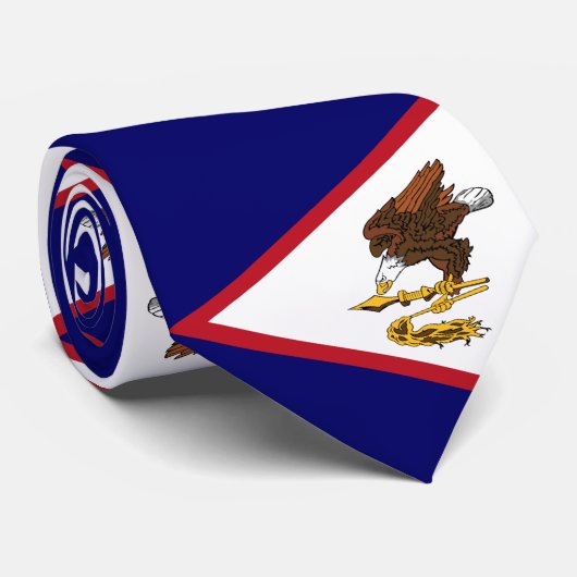 Cravate Drapeau patriotique des Samoa américaines (Roulé)