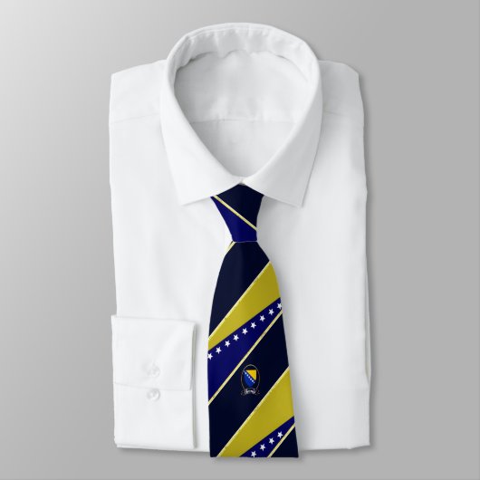 Cravate Drapeau rayé de Bosnie (Attaché)