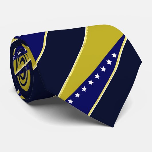 Cravate Drapeau rayé de Bosnie (Roulé)