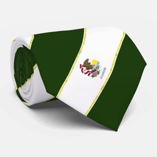 Cravate Drapeau rayé de l'Illinois (Roulé)