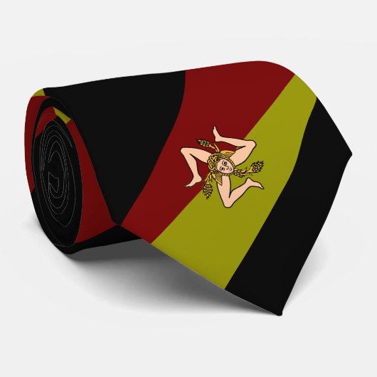 Cravate Drapeau rayé de Sicile (Roulé)