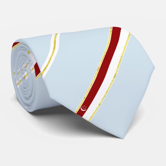 Cravate Drapeau rayé de Singapour (Roulé)