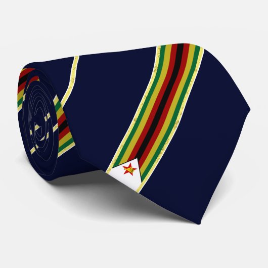 Cravate Drapeau rayé du Zimbabwe (Roulé)