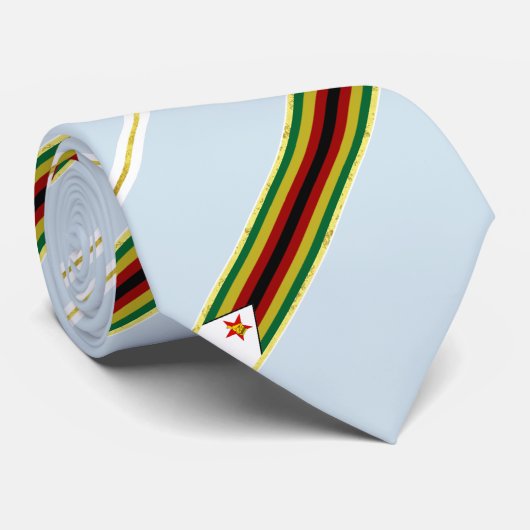 Cravate Drapeau rayé du Zimbabwe (Roulé)