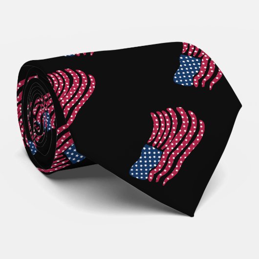 Cravate Drapeau Rouge Blanc Et Bleu (Roulé)