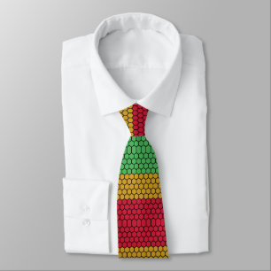 Cravate Drapeau rouge jaune et vert Junetdix motif