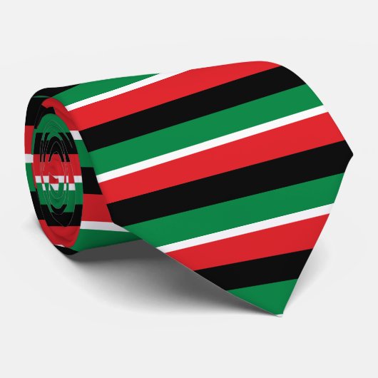 Cravate Drapeau rouge noir et vert (Roulé)