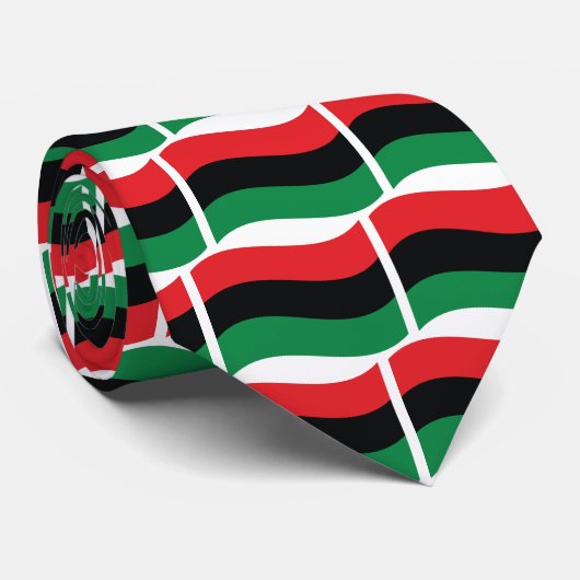 Cravate Drapeau rouge, noir et vert (Roulé)