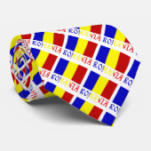 Cravate Drapeau roumain avec votre nom (Roulé)