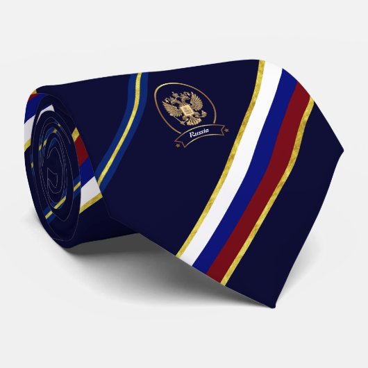Cravate Drapeau russe de rayures (Roulé)