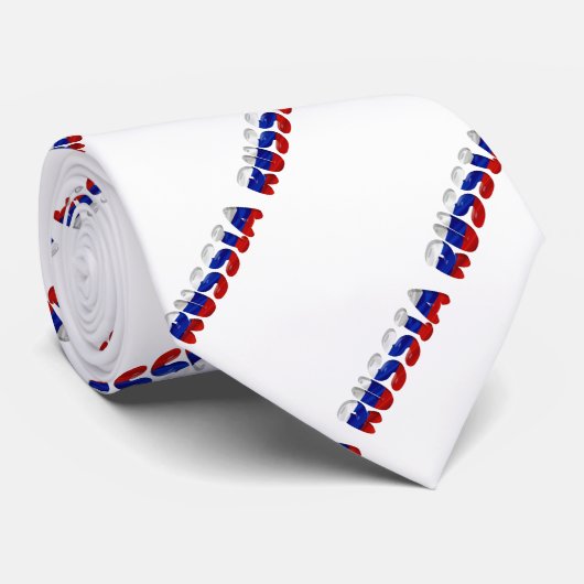 Cravate Drapeau russe des textes (Roulé)