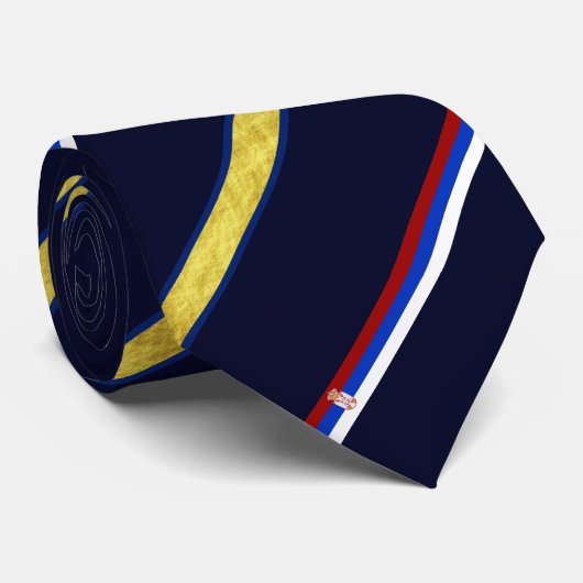 Cravate drapeau serbe à rayures (Roulé)