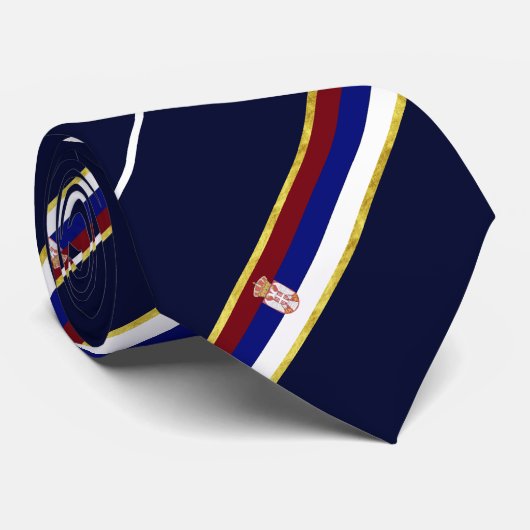 Cravate Drapeau serbe de rayures (Roulé)
