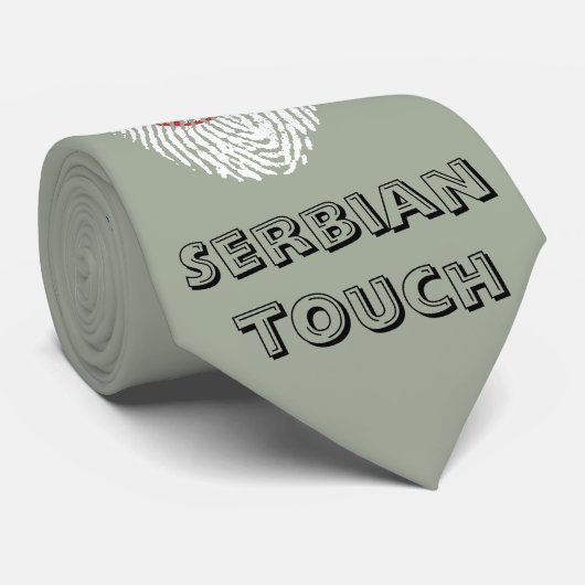 Cravate Drapeau serbe d'empreinte digitale de contact (Roulé)