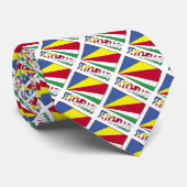 Cravate Drapeau seychellois en noir personnel (Roulé)