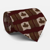 Cravate Drapeau simili cuir du Canada (Roulé)