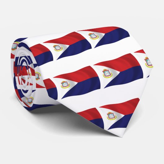 Cravate Drapeau Sint Maarten (Roulé)