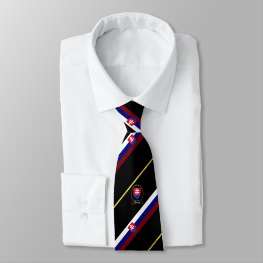 Cravate Drapeau slovaque de rayures (Attaché)