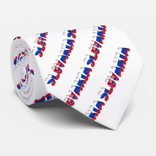 Cravate Drapeau slovaque des textes (Roulé)
