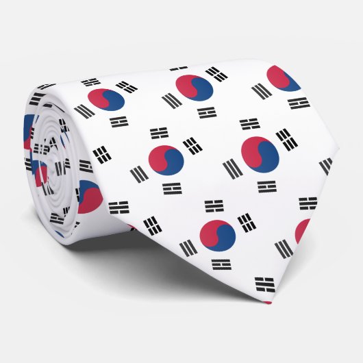 Cravate Drapeau sud-coréen (Roulé)