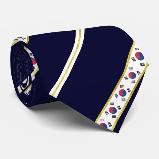 Cravate Drapeau sud-coréen de rayures (Roulé)