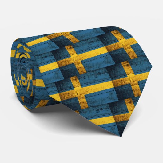 Cravate Drapeau Suède en bois (Roulé)