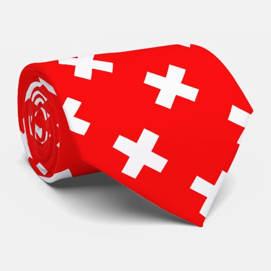 Cravate Drapeau Suisse (Roulé)
