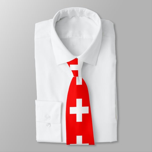 Cravate drapeau suisse (Attaché)