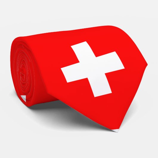 Cravate drapeau suisse (Roulé)