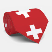 Cravate Drapeau Suisse (Roulé)