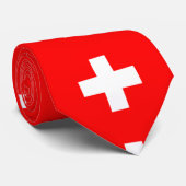 Cravate Drapeau Suisse (Roulé)