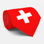 Cravate Drapeau suisse & Suisse business fashion (Roulé)