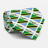 Cravate Drapeau tanzanien avec votre nom (Roulé)