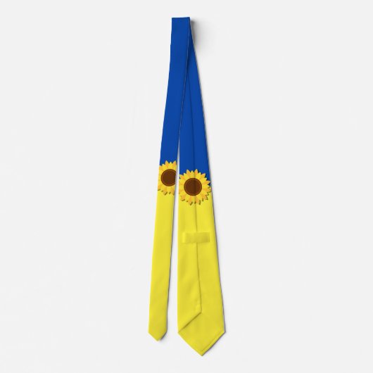 Cravate Drapeau Tournesol Ukraine personnalisé (Dos)