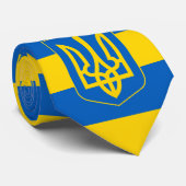 Cravate Drapeau ukrainien & Bandes commerciales ukrainienn (Roulé)