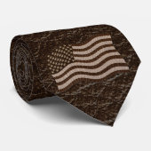 Cravate Drapeau USA aspect cuir foncé (Roulé)