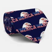 Cravate Drapeau USA 'MERICA USA Aigle américain chauve Cra (Roulé)