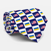 Cravate Drapeau USA & Ukraine Motif Drapeau (Roulé)