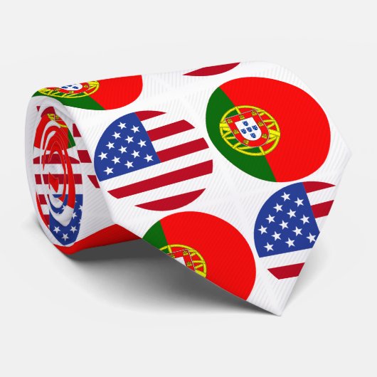 Cravate Drapeaux américains portugais (Roulé)