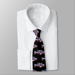 Cravate Drapeaux de poisson TRUMP en noir